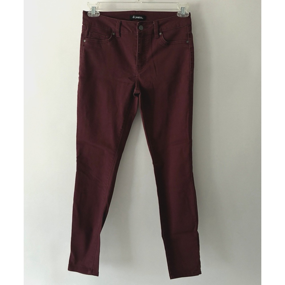 d.jeans Skinny Pants Womens 6 Maroon Cotton Stretch Slim Casual Fall Jeans